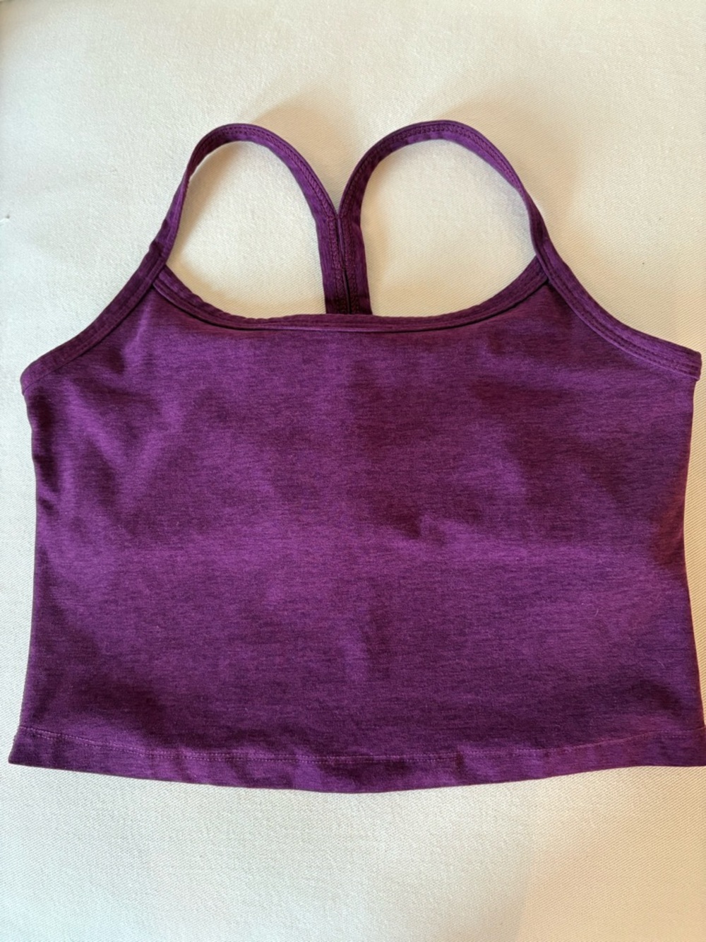 Beyond Yoga Heathered Plum Racerback Crop Bralette